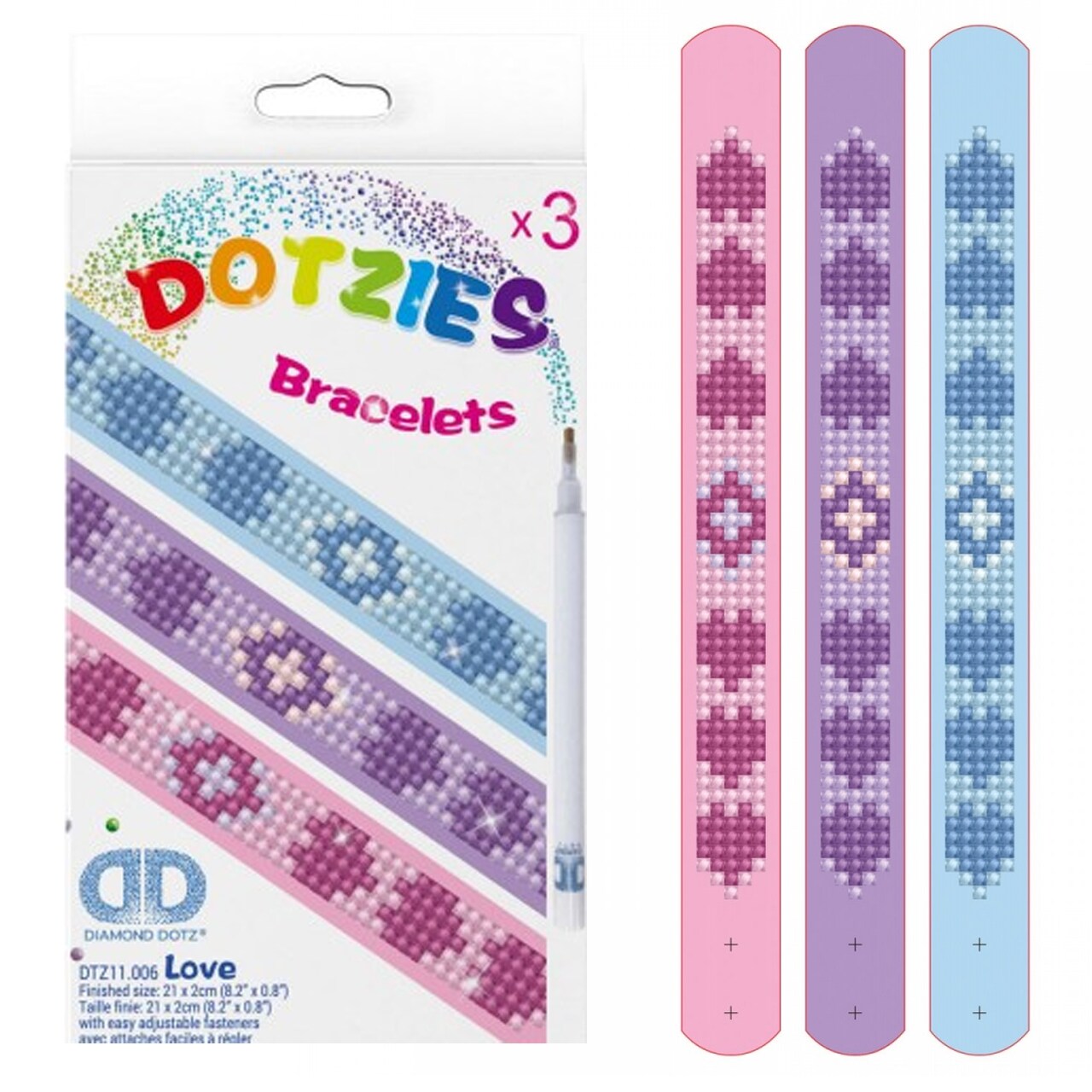 Diamond Dotz Kits Dotzies - Love, Diamond Art Bracelet Making Kit Adults, Diy Bracelet Kit, Diamond Painting Bracelet Kit for Adults, Bracelet Making Kit, Bracelets Making Kit